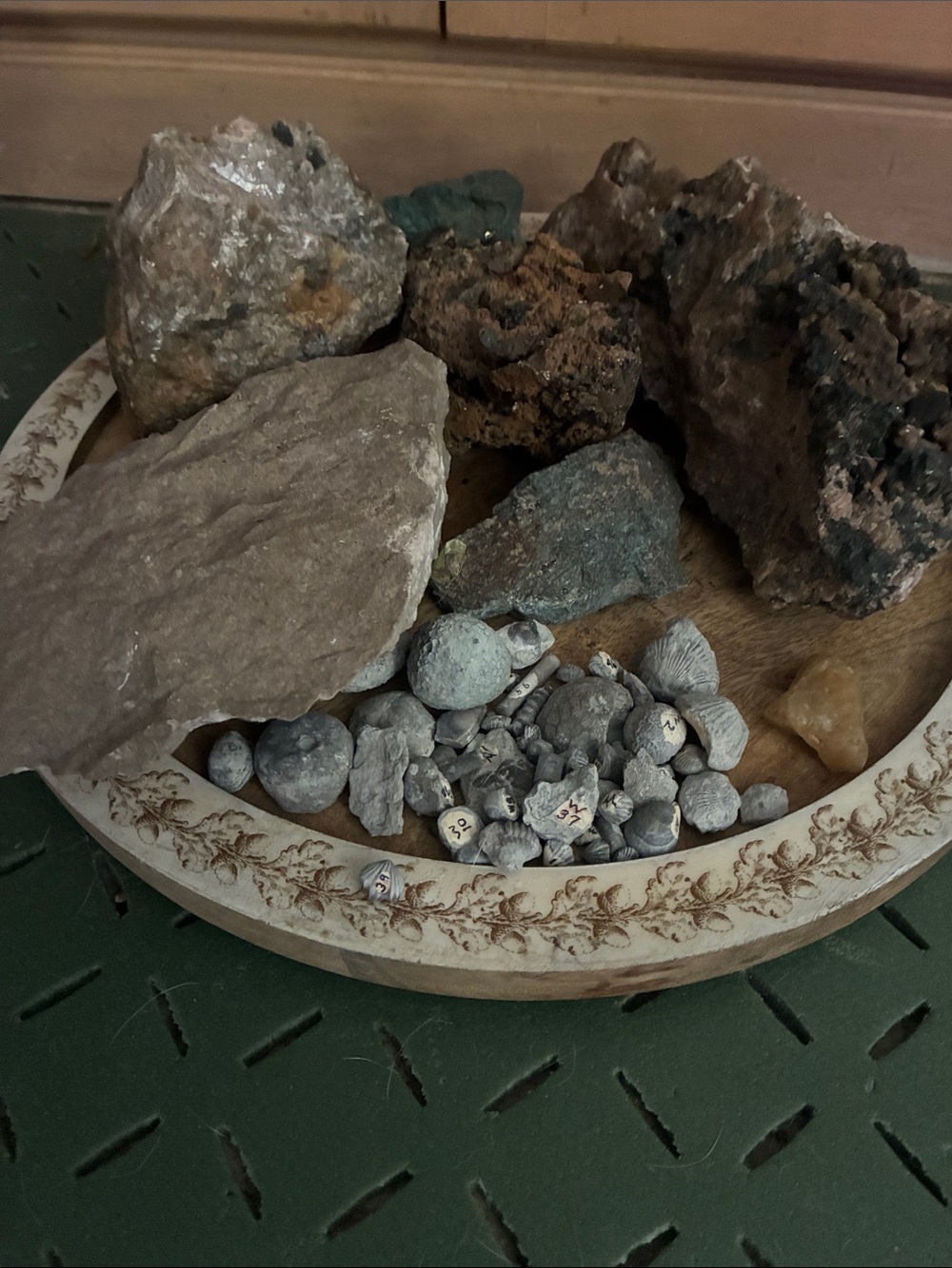 Variety of multi Decorative Rocks with  gems and fossils in them rare